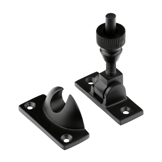 TIMCO Brighton Pattern Sash Fastener - Matt Black - 57 x 22mm - Image