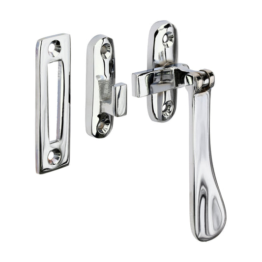 TIMCO Hook & Mortice Plate Casement Fastener - Polished Chrome - 54 x 19mm - Image