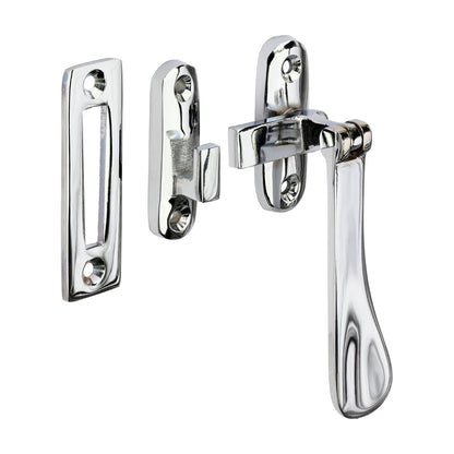 TIMCO Hook & Mortice Plate Casement Fastener - Polished Chrome - 54 x 19mm - Image