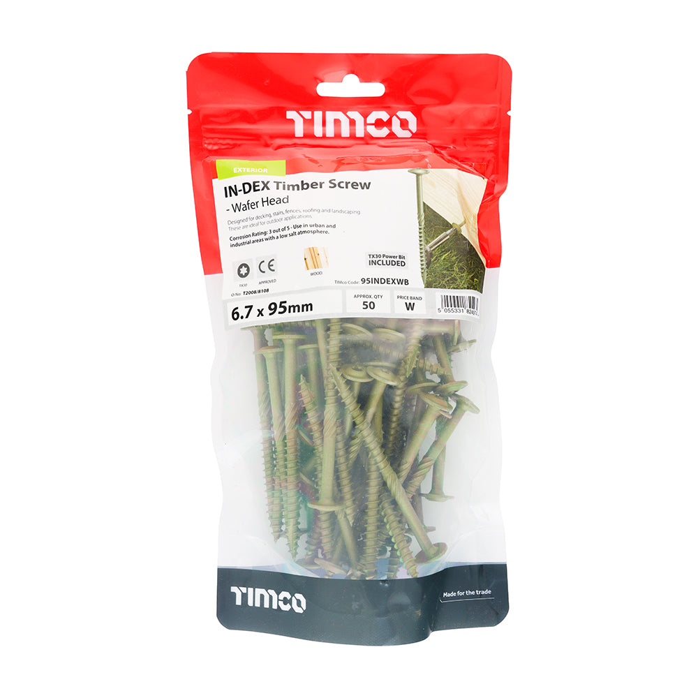 TIMCO Wafer Head Exterior Green Timber Screws  - 6.7 x 95 - Image