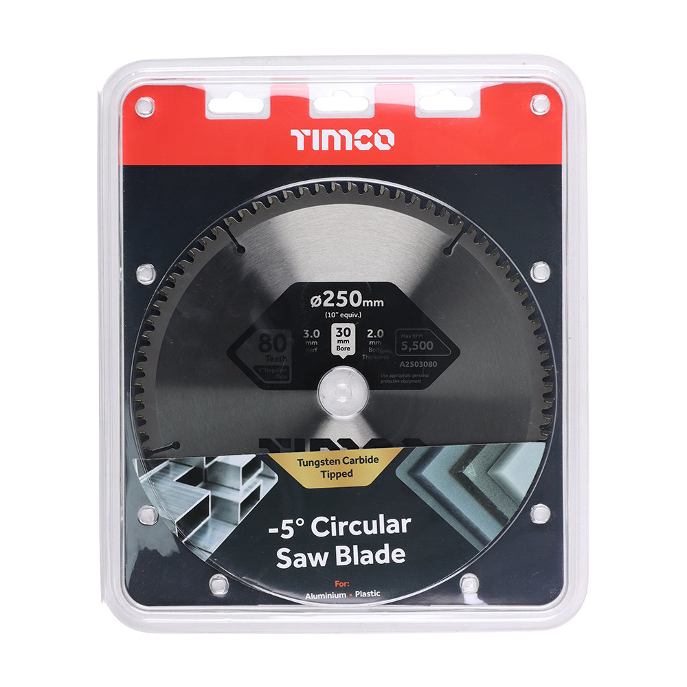 TIMCO -5° Circular Saw Blade - 250 x 30 x 80T - Image