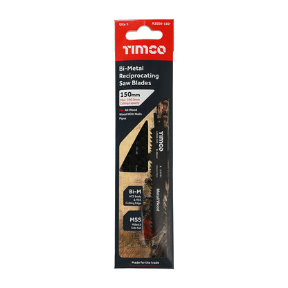 TIMCO Reciprocating Saw Blades Wood with Nails Cutting Bi-Metal - S610VF - Image
