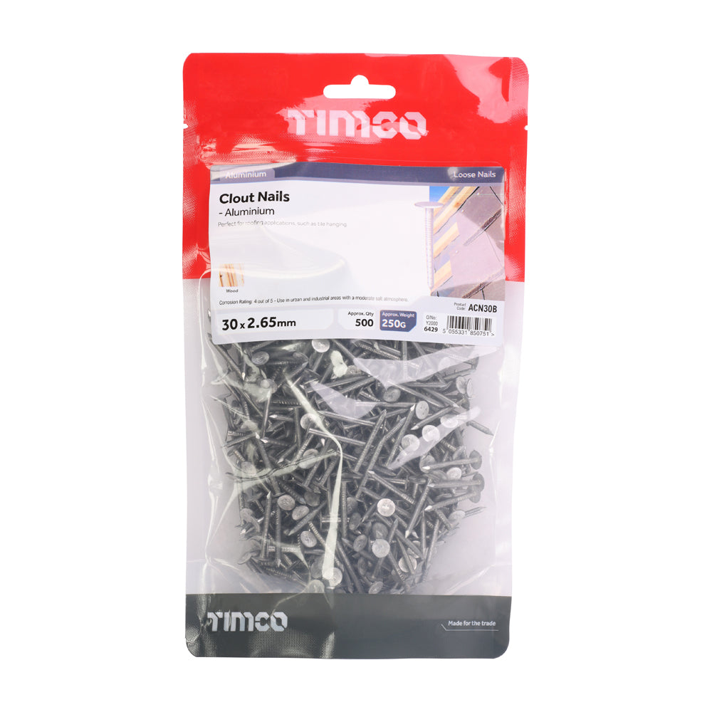 TIMCO Clout Nails Aluminium - 30 x 2.65 - Image