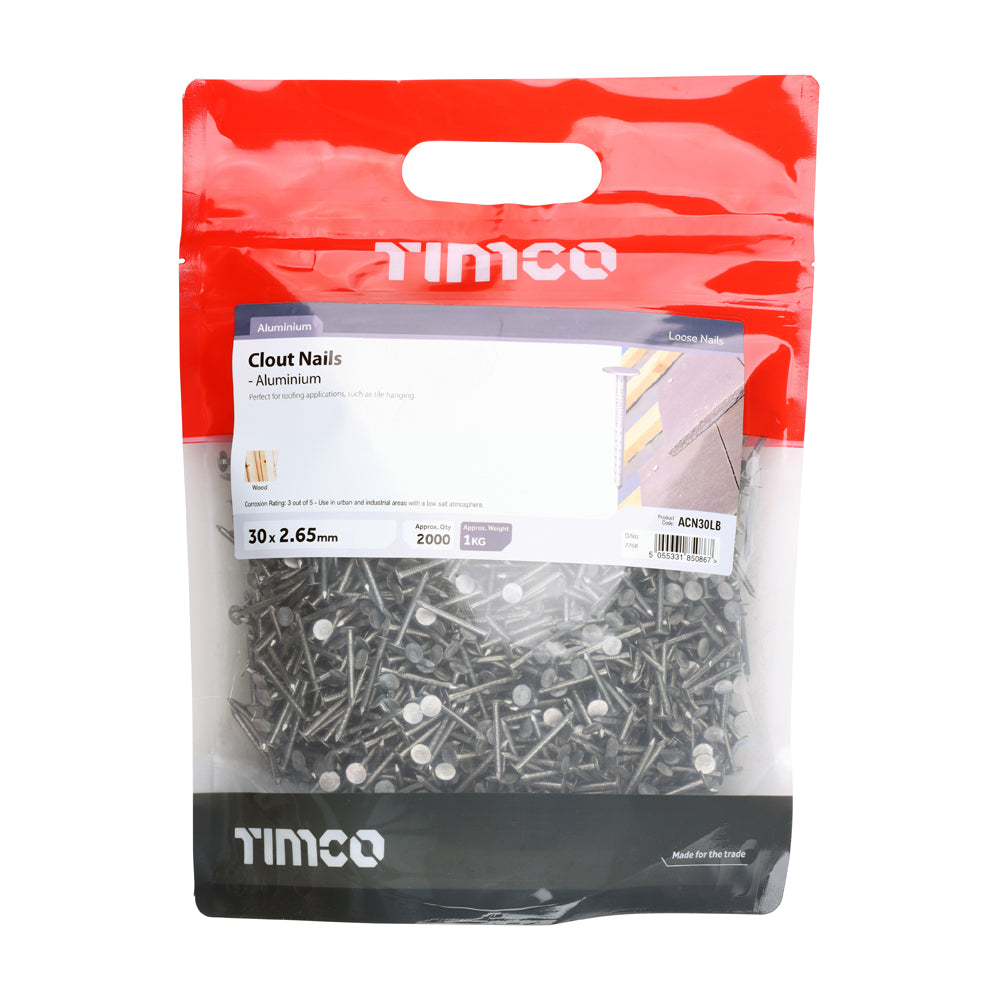 TIMCO Clout Nails Aluminium - 30 x 2.65 - Image