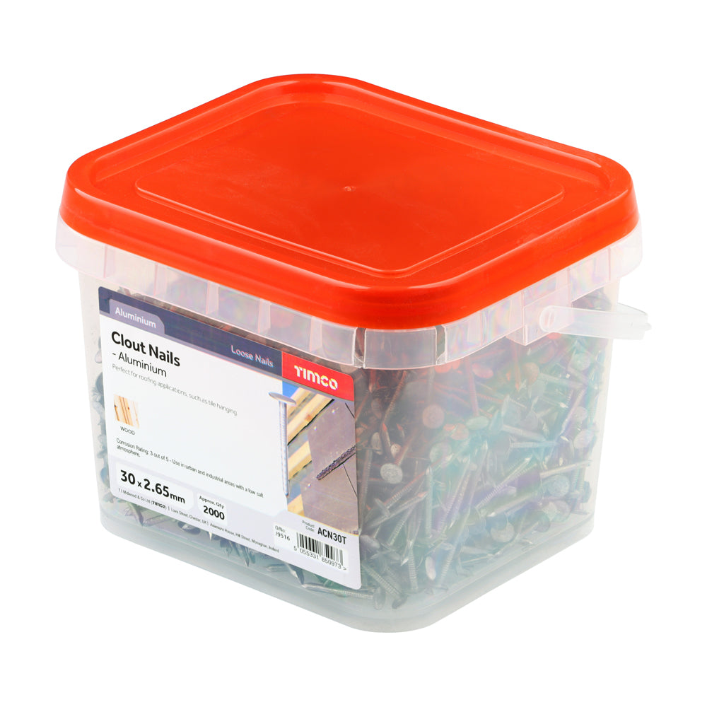 TIMCO Clout Nails Aluminium - 30 x 2.65 - Image