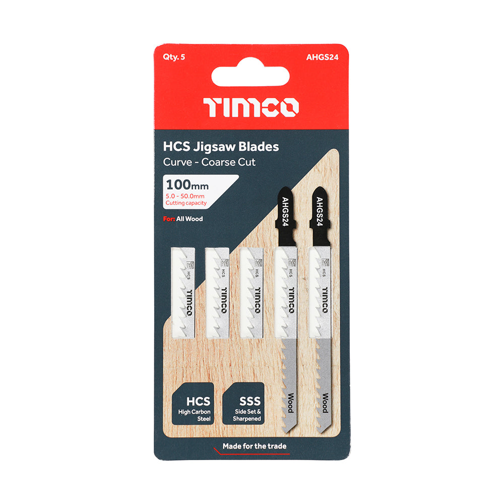 TIMCO Jigsaw Blades Wood Cutting HCS Blades - T244D - Image