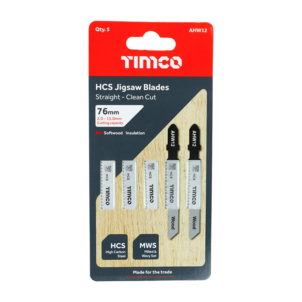 TIMCO Jigsaw Blades Wood Cutting HCS Blades - T119B - Image