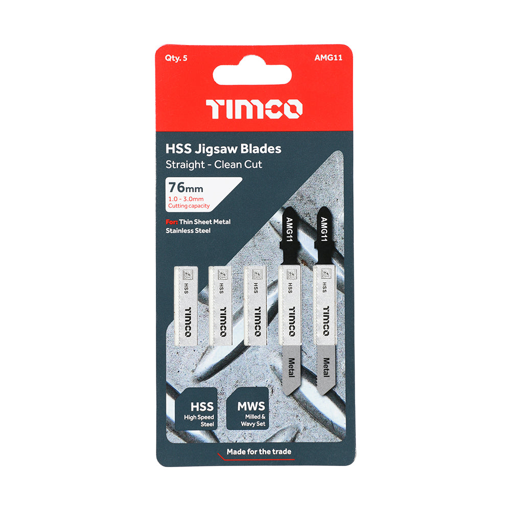 TIMCO Jigsaw Blades Metal Cutting HSS Blades - T118A - Image