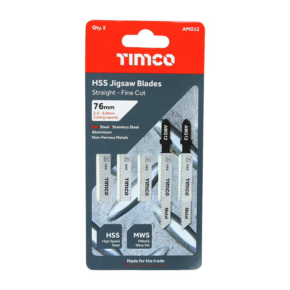 TIMCO Jigsaw Blades Metal Cutting HSS Blades - T118B - Image