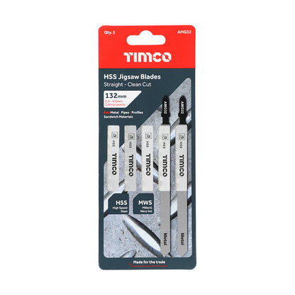 TIMCO Jigsaw Blades Metal Cutting HSS Blades - T318B - Image