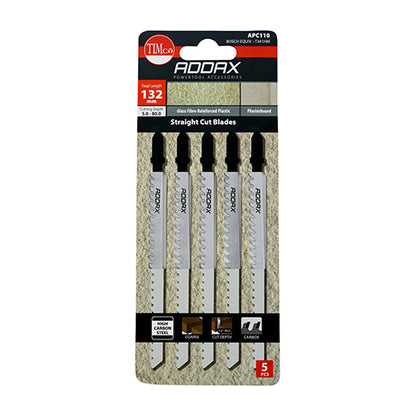 TIMCO Jigsaw Blades Plasterboard & Cement Board Cutting HCS Blades - T341HM - Image