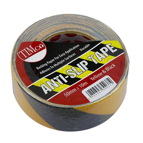 TIMCO Anti-Slip Tape Yellow & Black - 10m x 50mm - Image