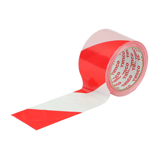 TIMCO Barrier Tape Red & White - 100m x 70mm - Image