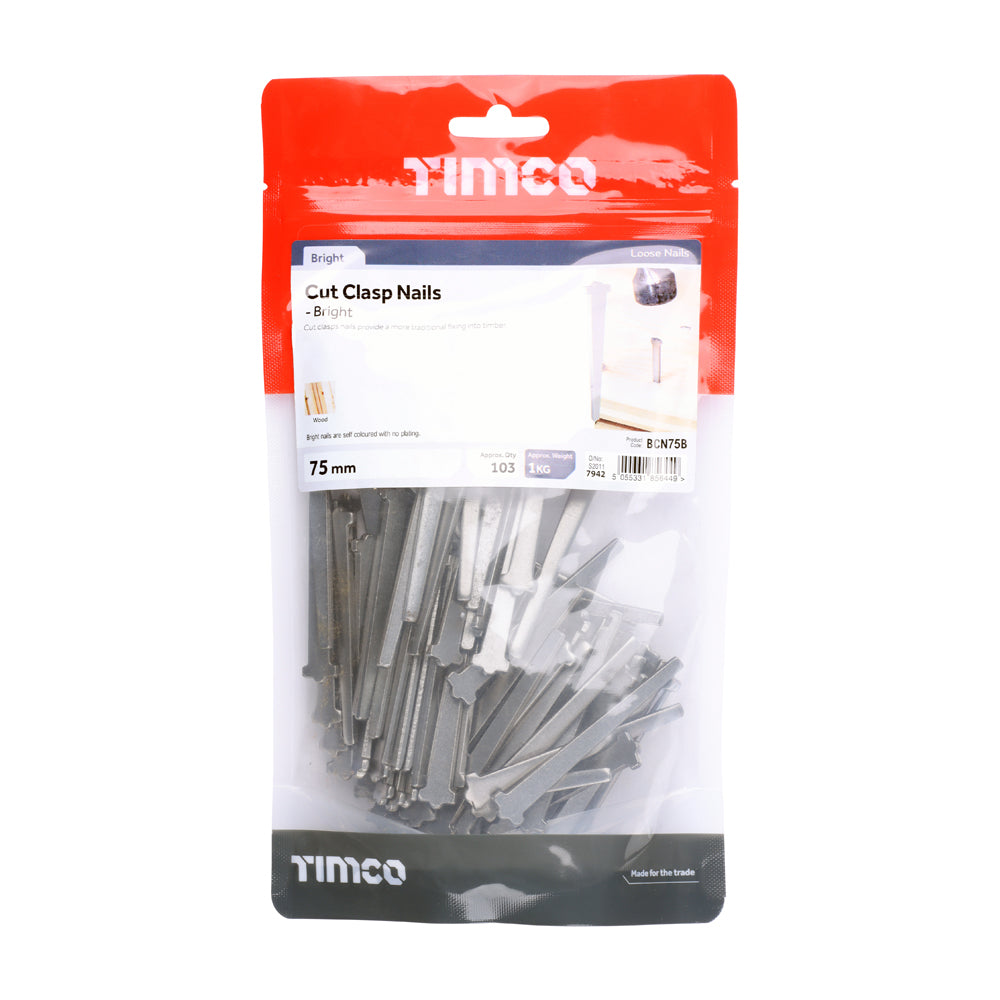 TIMCO Cut Clasp Nails Bright - 75mm - Image