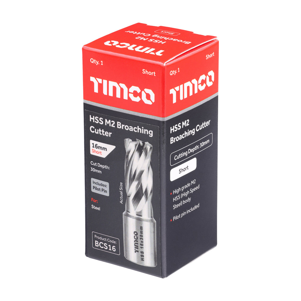 TIMCO Broaching Cutter HSS M2 Short - 16 x 30 - Image