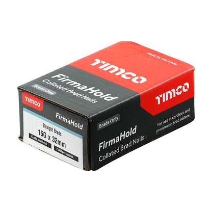 TIMCO FirmaHold Collated 16 Gauge Straight Galvanised Brad Nails - 16g x 32 - Image