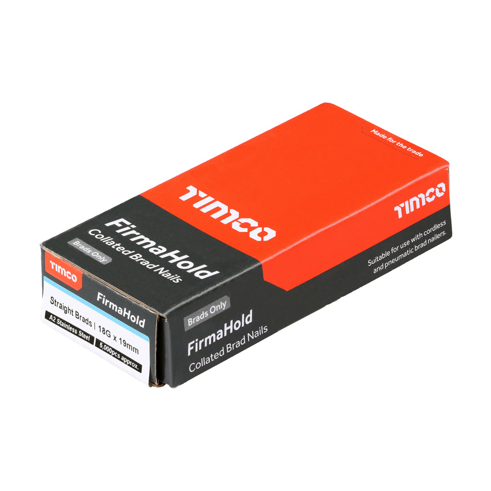 TIMCO FirmaHold Collated 18 Gauge Straight Galvanised Brad Nails - 18g x 19 - Image