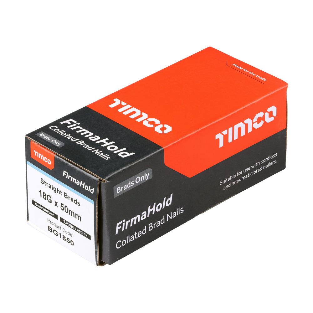 TIMCO FirmaHold Collated 18 Gauge Straight Galvanised Brad Nails - 18g x 50 - Image