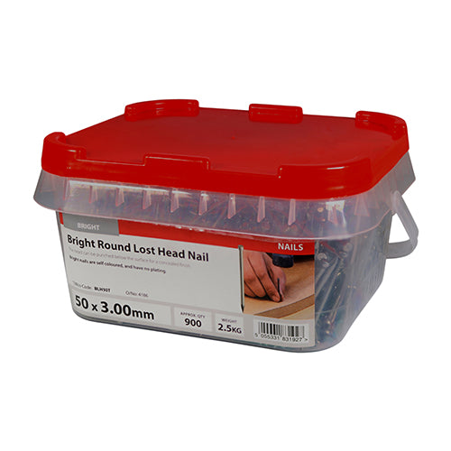 TIMCO Round Lost Head Nails Bright - 50 x 3.00 - Image