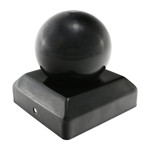 TIMCO Ball Fence Post Cap Epoxy Black - 100mm - Image