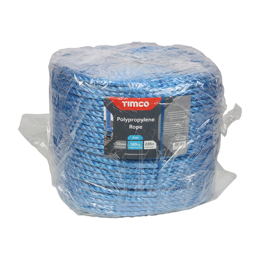 TIMCO Blue Polypropylene Rope Long Coil - 10mm x 220m - Image
