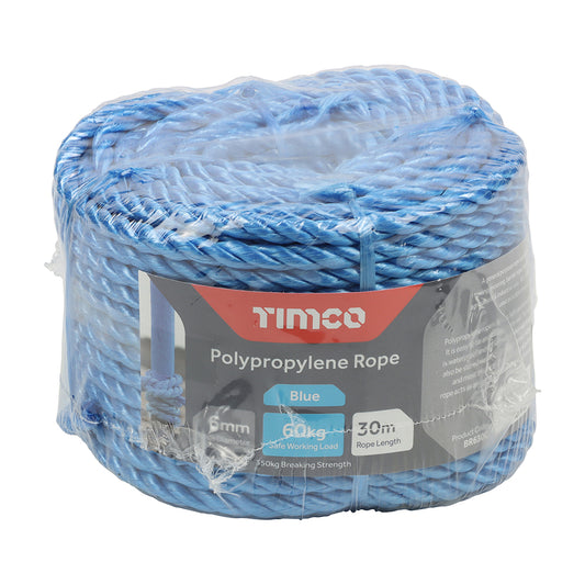 TIMCO Blue Polypropylene Rope Coil - 6mm x 30m - Image