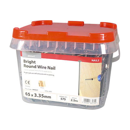 TIMCO Round Wire Nails Bright - 65 x 3.35 - Image