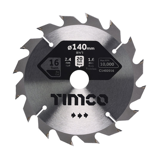 TIMCO Circular Saw Blade General Purpose Coarse/Medium - 140 x 20 x 16T - Image