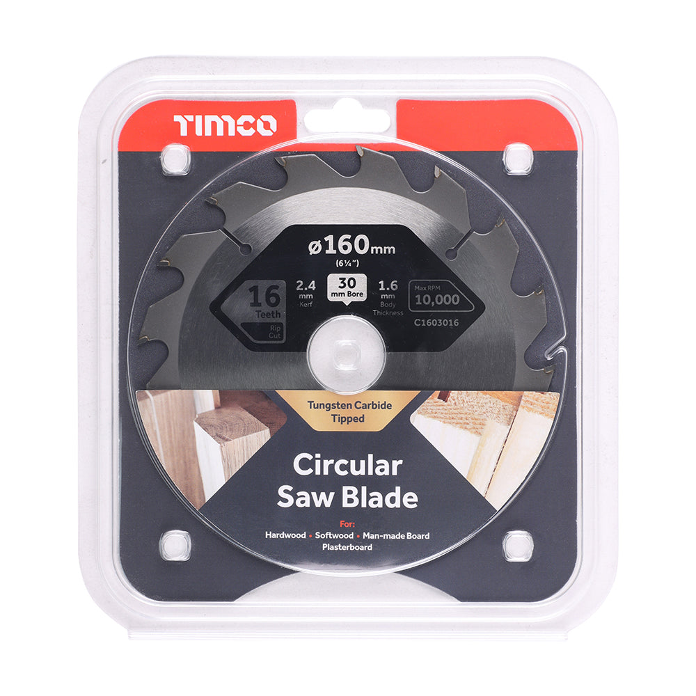 TIMCO Circular Saw Blade General Purpose Coarse/Medium - 160 x 30 x 16T - Image