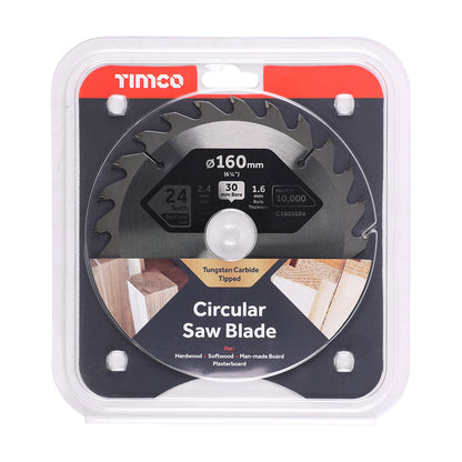 TIMCO Circular Saw Blade Combination Medium - 160 x 30 x 24T - Image