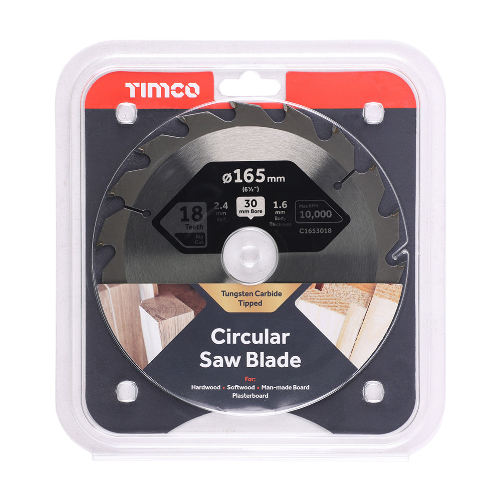 TIMCO Circular Saw Blade Combination Medium - 165 x 30 x 18T - Image
