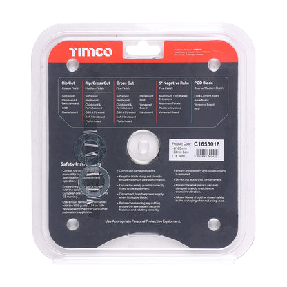 TIMCO Circular Saw Blade Combination Medium - 165 x 30 x 18T - Image