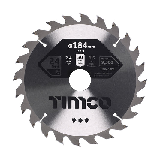 TIMCO Circular Saw Blade General Purpose Coarse/Medium - 184 x 30 x 24T - Image