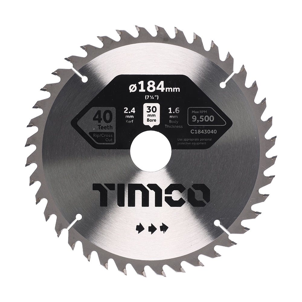 TIMCO Circular Saw Blade Trimming/Crosscut Medium/Fine - 184 x 30 x 40T - Image