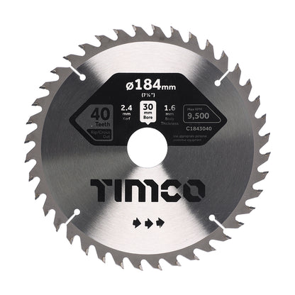 TIMCO Circular Saw Blade Trimming/Crosscut Medium/Fine - 184 x 30 x 40T - Image