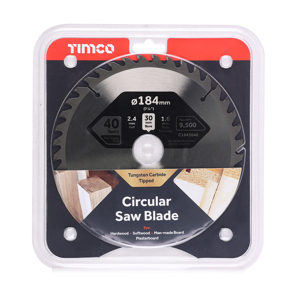 TIMCO Circular Saw Blade Trimming/Crosscut Medium/Fine - 184 x 30 x 40T - Image