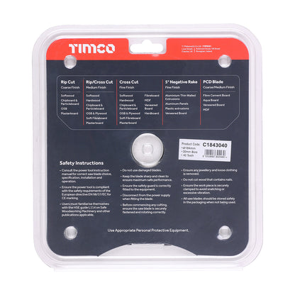 TIMCO Circular Saw Blade Trimming/Crosscut Medium/Fine - 184 x 30 x 40T - Image