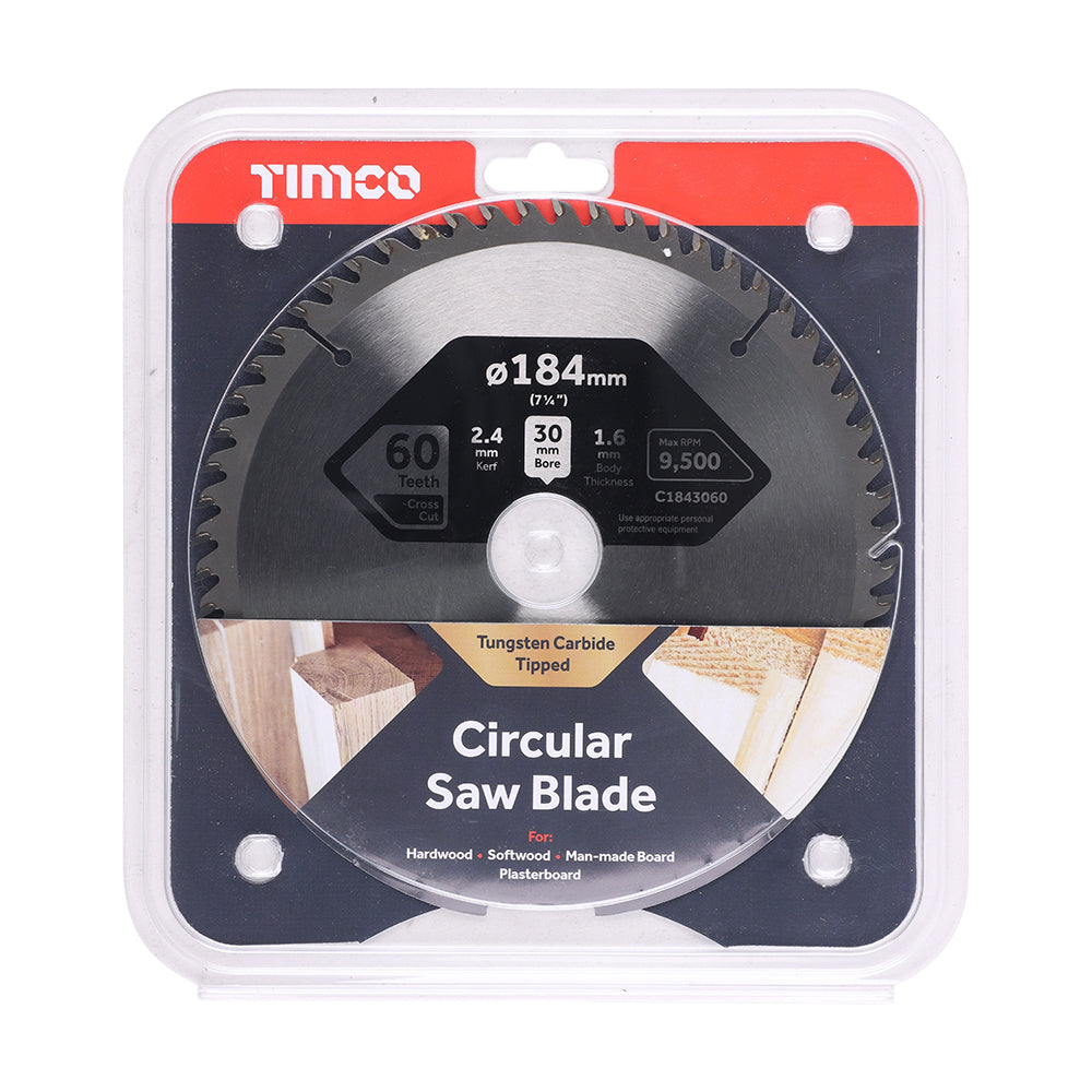 TIMCO Circular Saw Blade Fine Trim/Finishing Extra Fine - 184 x 30 x 60T - Image