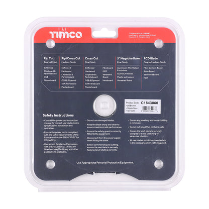 TIMCO Circular Saw Blade Fine Trim/Finishing Extra Fine - 184 x 30 x 60T - Image