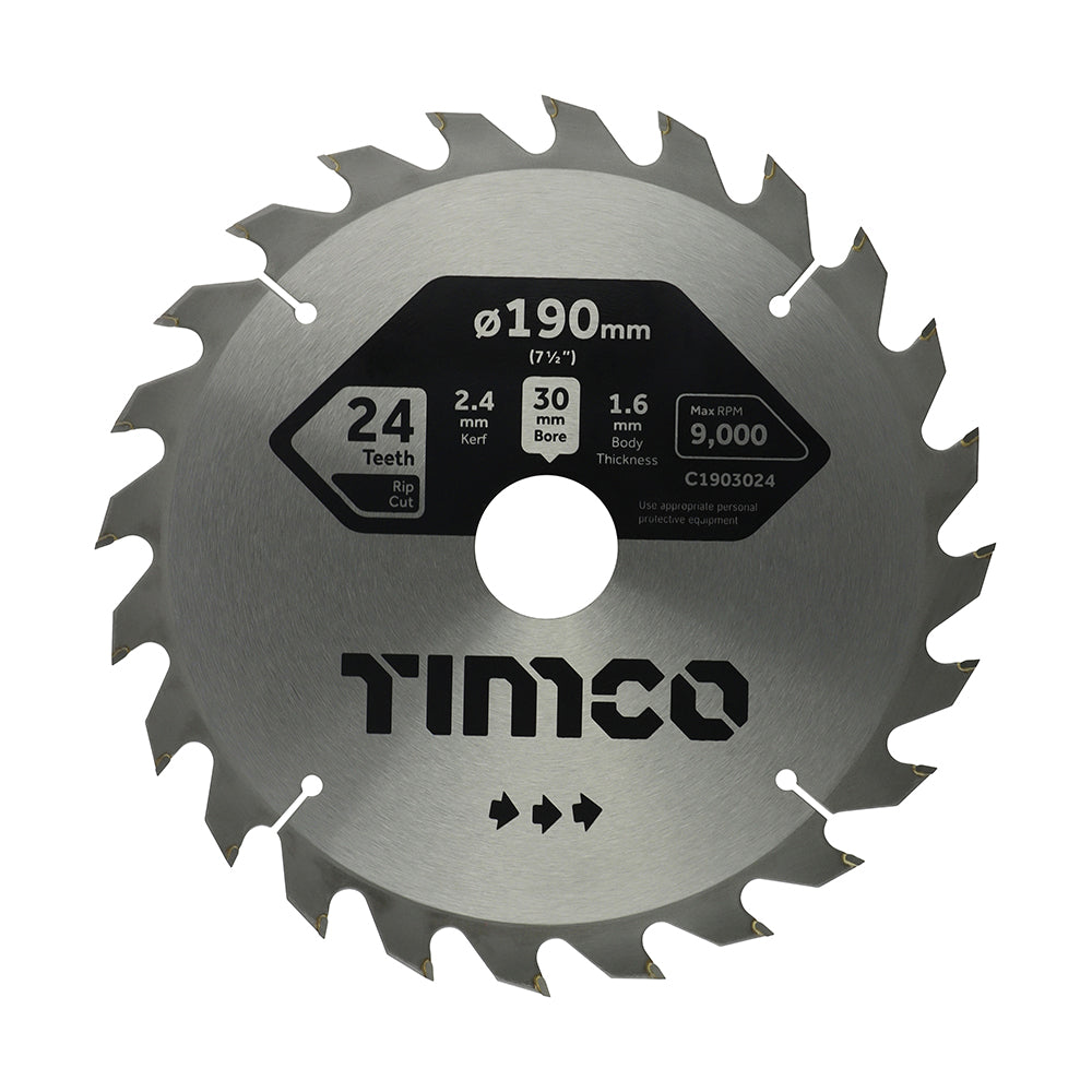 TIMCO Circular Saw Blade General Purpose Coarse/Medium - 190 x 30 x 24T - Image
