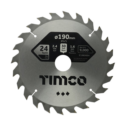 TIMCO Circular Saw Blade General Purpose Coarse/Medium - 190 x 30 x 24T - Image