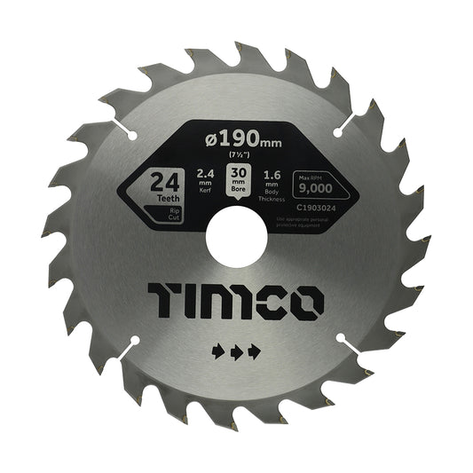 TIMCO Circular Saw Blade General Purpose Coarse/Medium - 190 x 30 x 24T - Image