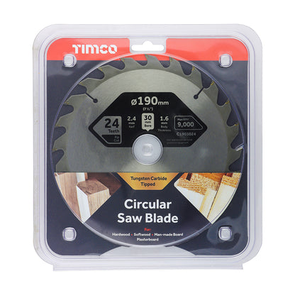 TIMCO Circular Saw Blade General Purpose Coarse/Medium - 190 x 30 x 24T - Image