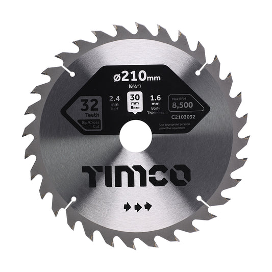 TIMCO Circular Saw Blade General Purpose Coarse/Medium - 210 x 30 x 32T - Image