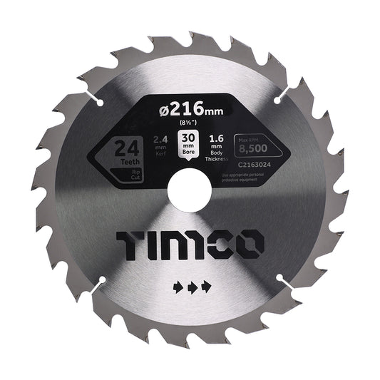 TIMCO Circular Saw Blade General Purpose Coarse/Medium - 216 x 30 x 24T - Image