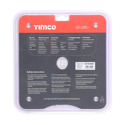 TIMCO Circular Saw Blade Trimming/Crosscut Medium/Fine - 216 x 30 x 40T - Image