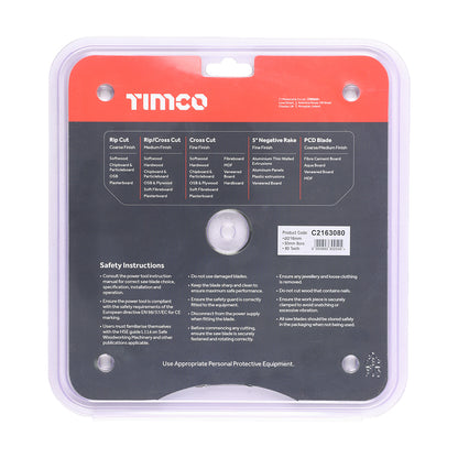 TIMCO Circular Saw Blade Fine Trim/Finishing Extra Fine - 216 x 30 x 80T - Image
