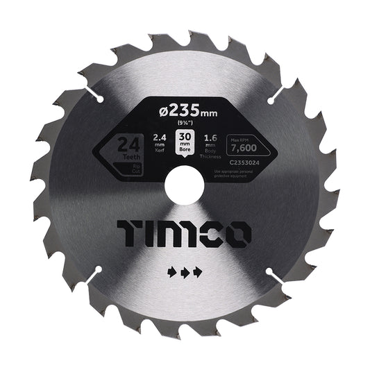 TIMCO Circular Saw Blade General Purpose Coarse/Medium - 235 x 30 x 24T - Image