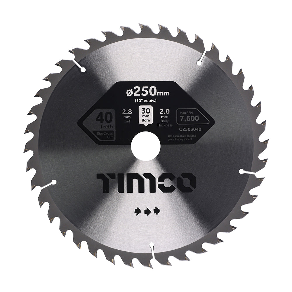 TIMCO Circular Saw Blade Combination Medium - 250 x 30 x 40T - Image
