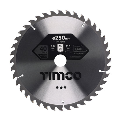 TIMCO Circular Saw Blade Combination Medium - 250 x 30 x 40T - Image
